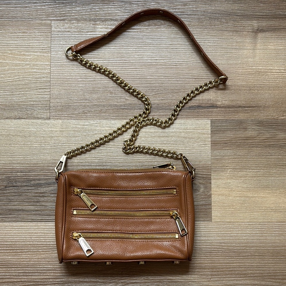 Brown Rebecca Minkoff Leather Chain Strap Bag